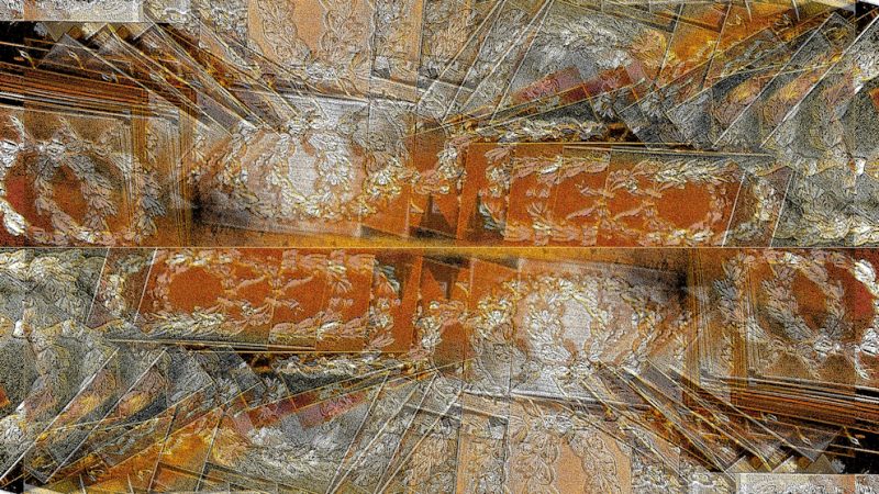 Manufakturen-Blog-PopArt-Projekt: Lorbeerkranz II, golden (Foto: Wigmar Bressel) - basierend auf einem Foto in der Prägerei in der Produktion der Medaillen- und Manschettenknopf-Manufaktur Deumer in Lüdenscheid