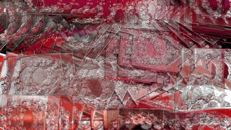 Manufakturen-Blog-PopArt-Projekt: Lorbeerkranz I, johannisbeerrot (Foto: Wigmar Bressel) - basierend auf einem Foto in der Prägerei in der Produktion der Medaillen- und Manschettenknopf-Manufaktur Deumer in Lüdenscheid