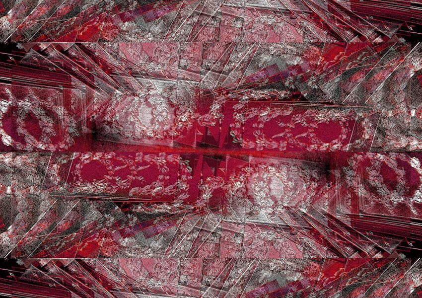 Manufakturen-Blog-PopArt-Projekt: Lorbeerkranz III, johannisbeerrot (Foto: Wigmar Bressel) - basierend auf einem Foto in der Prägerei in der Produktion der Medaillen- und Manschettenknopf-Manufaktur Deumer in Lüdenscheid