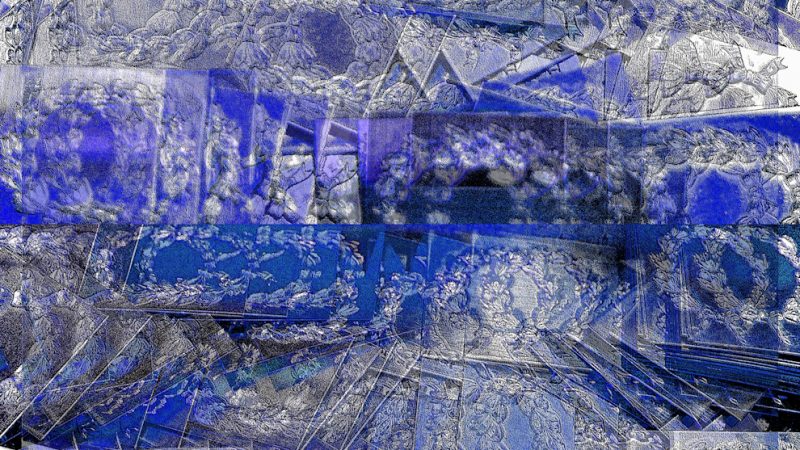 Manufakturen-Blog-PopArt-Projekt: Lorbeerkranz II, ultramarienblau (Foto: Wigmar Bressel) - basierend auf einem Foto in der Prägerei in der Produktion der Medaillen- und Manschettenknopf-Manufaktur Deumer in Lüdenscheid