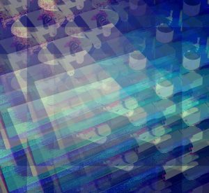 Manufakturen-Blog-PopArt-Projekt: Badezimmer III, blau (Foto: Wigmar Bressel) - basierend auf einem Foto aus der Möbelmanufaktur Diedrichs Creativ-Bad in Hallenberg