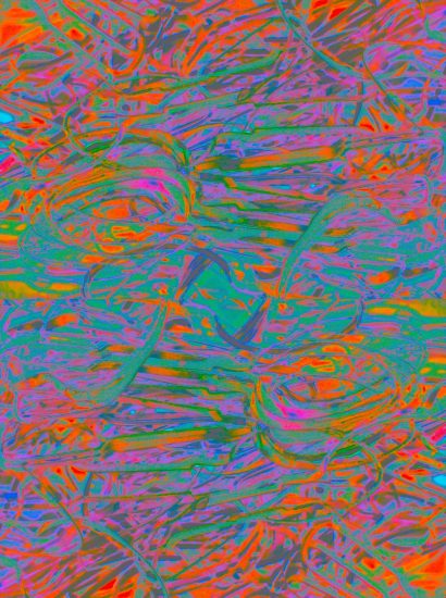 Manufakturen-Blog-PopArt-Projekt: Stanzreste III, bunt (violett) (Foto: Wigmar Bressel) - basierend auf einem Foto von sog. 'Schroten' in der Besteckmanufaktur von Koch & Bergfeld in der Neustadt von Bremen