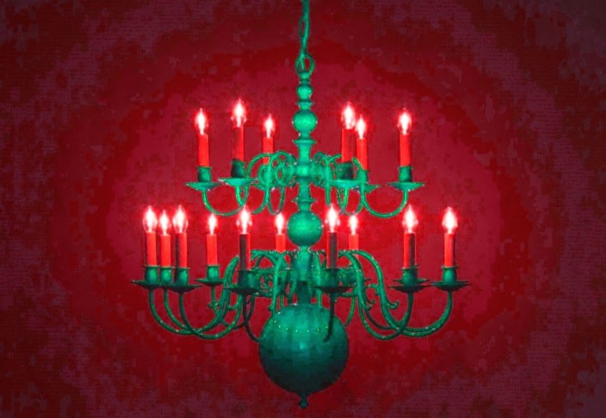 Manufakturen-Blog-PopArt-Projekt: Grüner Kronleuchter I (Foto: Wigmar Bressel) - basierend auf einem Foto der LMW Leuchten-Manufactur in Wurzen von einem ihrer berühmten Kronleuchter