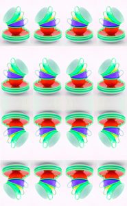 Manufakturen-Blog-PopArt-Projekt: 64 Tassen, lindgruen / rot (Foto: Wigmar Bressel) - basierend auf einem Foto von gestapelten Teetassen der Serie 'Colourmix' aus der Porzellanmanufaktur Reichenbach in Thüringen
