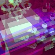 Manufakturen-Blog-PopArt-Projekt: Badezimmer I, bordeaux (Foto: Wigmar Bressel) - basierend auf einem Foto aus der Ausstellung in der Möbelmanufaktur Diedrich's Creativ-Bad in Hallenberg