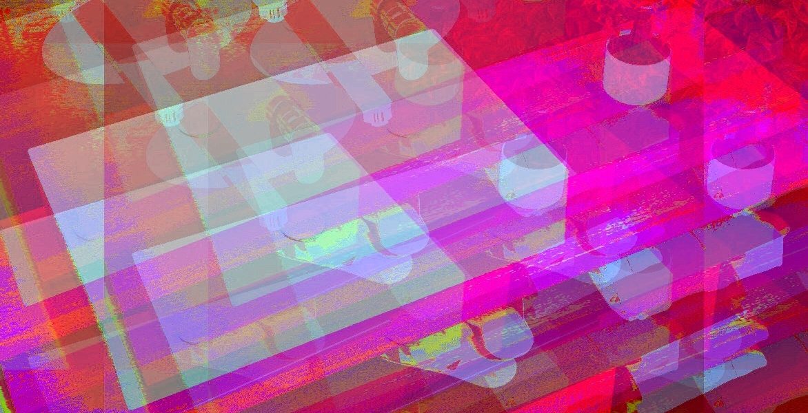 Manufakturen-Blog-PopArt-Projekt: Badezimmer IV, zinnoberrot (Foto: Wigmar Bressel) - basierend auf einem Foto aus der Ausstellung in der Möbelmanufaktur Diedrich's Creativ-Bad in Hallenberg