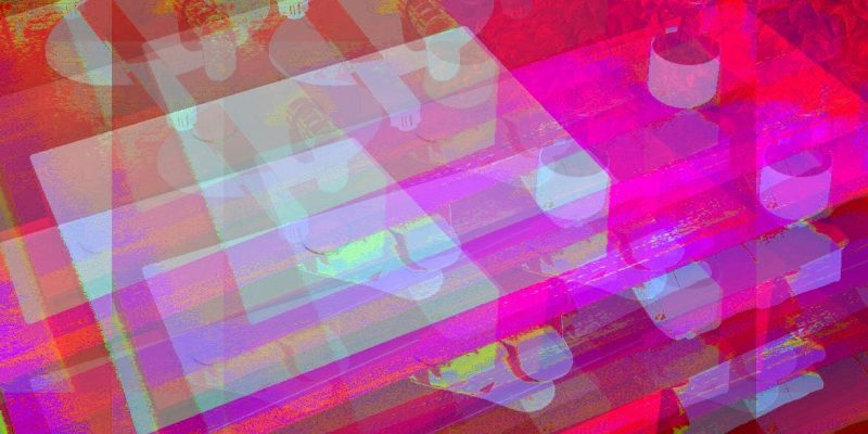 Manufakturen-Blog-PopArt-Projekt: Badezimmer IV, zinnoberrot (Foto: Wigmar Bressel) - basierend auf einem Foto aus der Ausstellung in der Möbelmanufaktur Diedrich's Creativ-Bad in Hallenberg