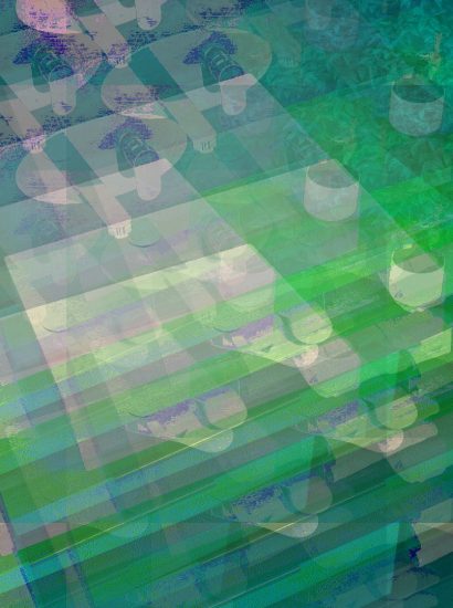 Manufakturen-Blog-PopArt-Projekt: Badezimmer III, türkis (Foto: Wigmar Bressel) - basierend auf einem Foto aus der Ausstellung in der Möbelmanufaktur Diedrich's Creativ-Bad in Hallenberg