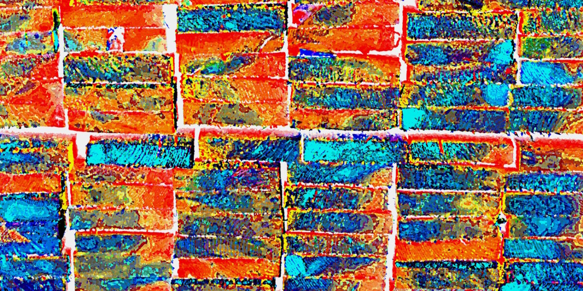 Manufakturen-Blog-PopArt-Projekt: Bretterstapel, bunt (Foto: Wigmar Bressel) - basierend auf einem Foto von Martin Specht in der Verpackungsmittelmanufaktur Liebich in Zwiesel im bayerischen Wald