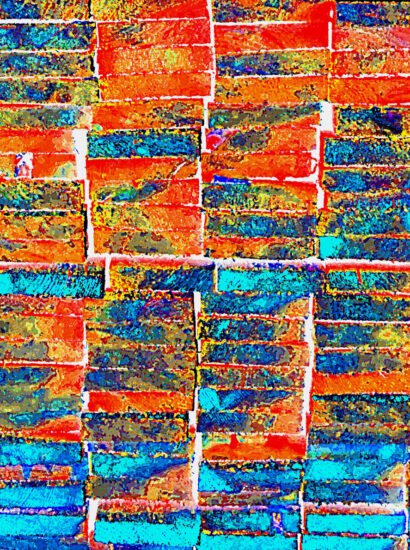 Manufakturen-Blog-PopArt-Projekt: Bretterstapel, bunt (Foto: Wigmar Bressel) - basierend auf einem Foto von Martin Specht in der Verpackungsmittelmanufaktur Liebich in Zwiesel im bayerischen Wald
