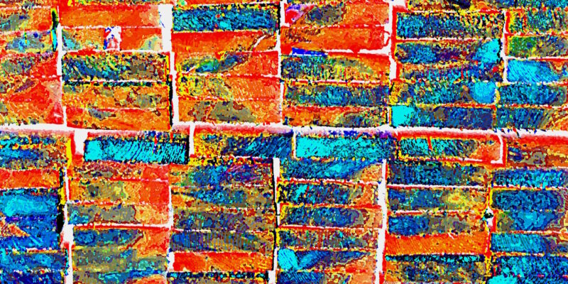 Manufakturen-Blog-PopArt-Projekt: Bretterstapel, bunt (Foto: Wigmar Bressel) - basierend auf einem Foto von Martin Specht in der Verpackungsmittelmanufaktur Liebich in Zwiesel im bayerischen Wald