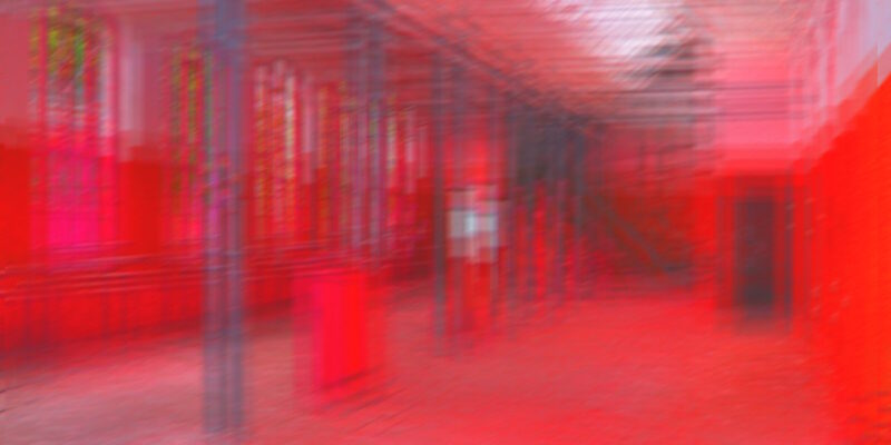 Manufakturen-Blog-PopArt-Projekt: Korpuswerkstatt, rot (Foto: Wigmar Bressel) - basierend auf einem Foto des Hauptraums der Korpuswerkstatt der Silberwarenmanufaktur Koch & Bergfeld im Kirchweg 200 in der Neustadt in Bremen