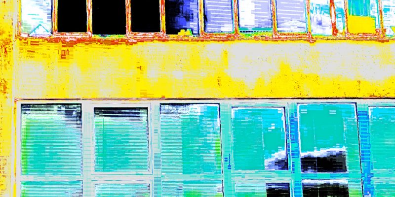 Manufakturen-Blog-PopArt-Projekt: Porzellanmanufaktur Dibbern IV, gelb (Foto: Wigmar Bressel) - basierend auf einem Foto des Werks der Porzellanmanufaktur aus Bargteheide in Hohenberg an der Eger