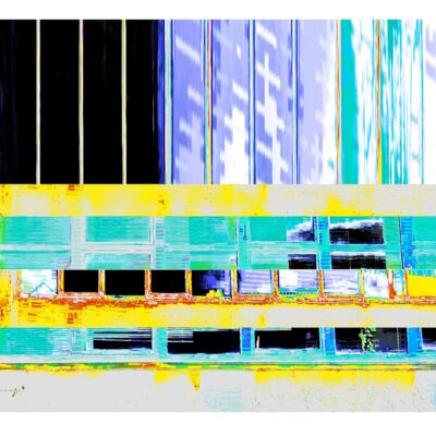 Manufakturen-Blog-PopArt-Projekt: Porzellanmanufaktur Dibbern V (fragmentiert), flieder / gelb (Foto: Wigmar Bressel) - basierend auf einem Foto des Werks der Porzellanmanufaktur aus Bargteheide in Hohenberg an der Eger