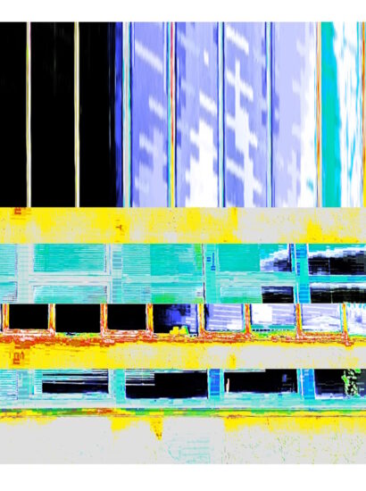 Manufakturen-Blog-PopArt-Projekt: Porzellanmanufaktur Dibbern V (fragmentiert), flieder / gelb (Foto: Wigmar Bressel) - basierend auf einem Foto des Werks der Porzellanmanufaktur aus Bargteheide in Hohenberg an der Eger