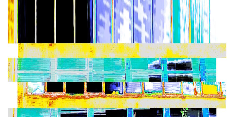 Manufakturen-Blog-PopArt-Projekt: Porzellanmanufaktur Dibbern V (fragmentiert), flieder / gelb (Foto: Wigmar Bressel) - basierend auf einem Foto des Werks der Porzellanmanufaktur aus Bargteheide in Hohenberg an der Eger