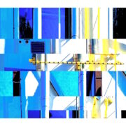 Manufakturen-Blog-PopArt-Projekt: Die Porzellanmanufaktur Fürstenberg VI (fragmentiert), blau (Foto: Wigmar Bressel) - basierend auf einem Foto des heutigen Produktionsgebäudes am Schloss