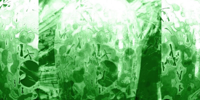 Manufakturen-Blog-PopArt-Projekt: Vase XIV, grün (Foto: Wigmar Bressel)- basierend auf einem Foto einer Vase mit Kristallglasur im Museum der Porzellanmanufaktur im Schloss in Fürstenberg