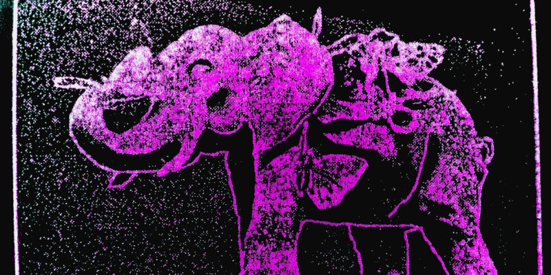 Manufakturen-Blog-PopArt-Projekt: Pink Elefant (Der Stempel), auf Schwarz (Foto: Wigmar Bressel) - basierend auf einer Plastik - fußend auf einem Modell aus der Gräfenthaler Porzellanmanufaktur - von Maria Volokhova im Rahmen eines Ideenworkshops für zeitgemäße Tierskulpturen im Auftrag der Porzellanmanufaktur Reichenbach in Thüringen; hier in der Ausführung eines Stempels für das #manufakturenblogpopartprojekt