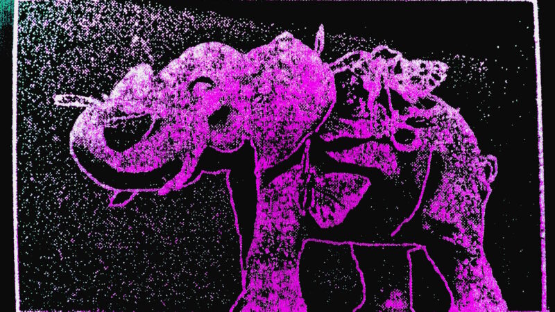 Manufakturen-Blog-PopArt-Projekt: Pink Elefant (Der Stempel), auf Schwarz (Foto: Wigmar Bressel) - basierend auf einer Plastik - fußend auf einem Modell aus der Gräfenthaler Porzellanmanufaktur - von Maria Volokhova im Rahmen eines Ideenworkshops für zeitgemäße Tierskulpturen im Auftrag der Porzellanmanufaktur Reichenbach in Thüringen; hier in der Ausführung eines Stempels für das #manufakturenblogpopartprojekt