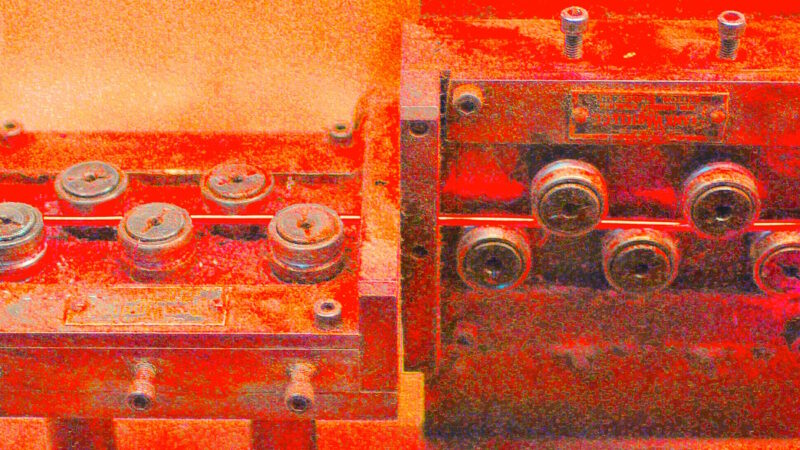 Manufakturen-Blog-PopArt-Projekt: Kupferdrahtzuschnitt, orange (Foto: Wigmar Bressel) - basierend auf einem Foto in der Produktion der Lampenschirmmanufaktur Urban in Arnsberg