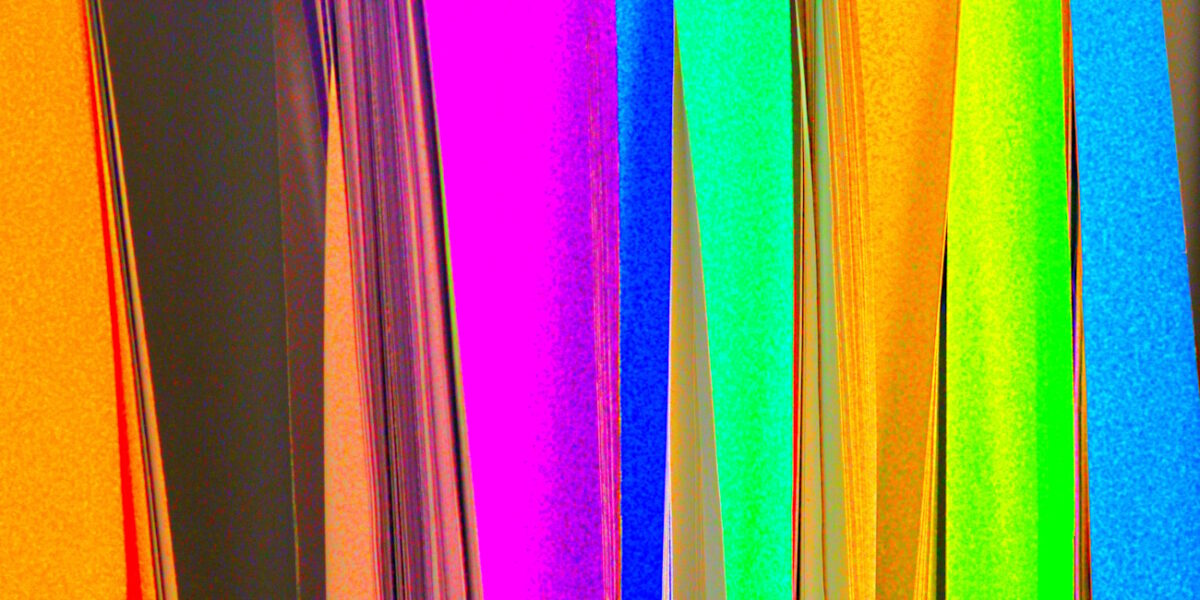 Manufakturen-Blog-Pop-Art-Projekt: Stoffstreifen, bunt I (Foto: Wigmar Bressel) - basierend auf einem Foto in der Näherei des Matratzenherstellers Wulff Med Tec in Fedderingen in Dithmarschen