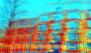 Manufakturen-Blog-PopArt-Projekt: Bauhaus-Universität Weimar, zinnoberrot (Foto: Wigmar Bressel) - basierend auf einem Foto des berühmten Bauhaus-Gebäudes in Weimar, dort wo alles begann...