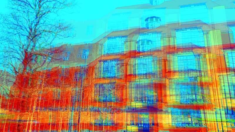 Manufakturen-Blog-PopArt-Projekt: Bauhaus-Universität Weimar, zinnoberrot (Foto: Wigmar Bressel) - basierend auf einem Foto des berühmten Bauhaus-Gebäudes in Weimar, dort wo alles begann...