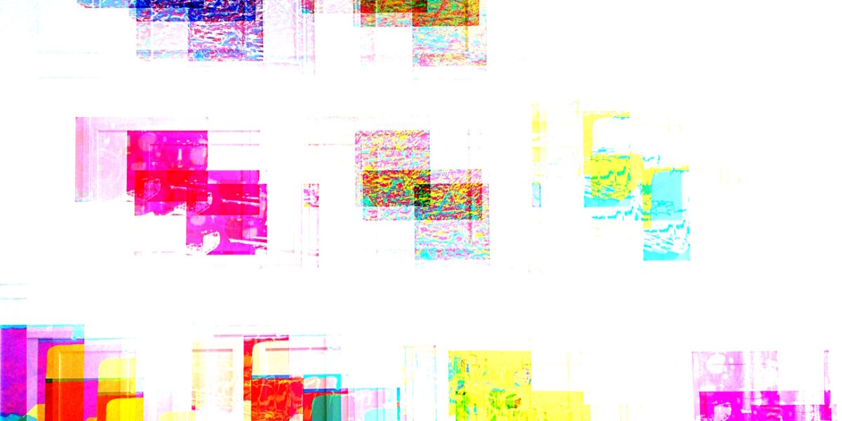 Manufakturen-Blog-PopArt-Projekt: Ausstellung I, weiß (Foto: Wigmar Bressel) - basierend auf einem Foto von der Wand mit meinen Siebdrucken im Direktorenhaus Museum für Kunst, Handwerk und Design in Berlin während meiner Ausstellung im Jahr 2021