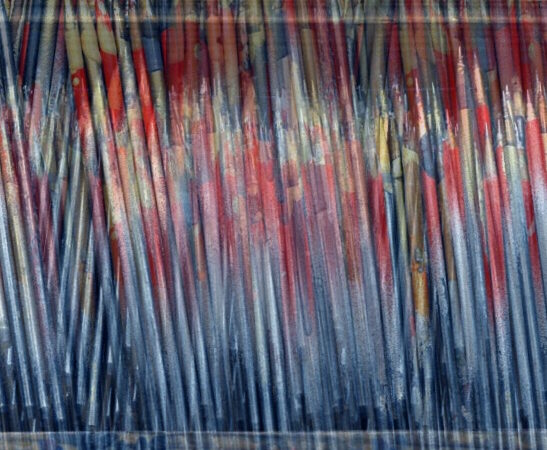 Manufakturen-Blog-PopArt-Projekt: Stichel, bunt II (Foto: Wigmar Bressel) - basierend auf einem Foto in der Produktion von Günter Reichels Werkstatt moderner Figurenbildnerei in Pobershau im Erzgebirge