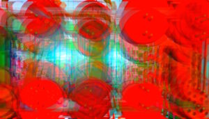 Manufakturen-Blog-PopArt-Projekt: Antriebsscheiben III, rot (Foto: Wigmar Bressel) - basierend auf einem Foto von Martin Specht in der Produktion der Messerschmiede Böker in Solingen