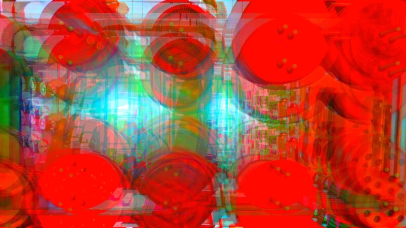Manufakturen-Blog-PopArt-Projekt: Antriebsscheiben III, rot (Foto: Wigmar Bressel) - basierend auf einem Foto von Martin Specht in der Produktion der Messerschmiede Böker in Solingen
