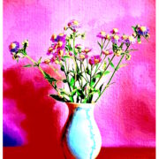 Manufakturen-Blog-PopArt-Projekt: Vase XV, pink / rot (Foto: Wigmar Bressel) - basierend auf einem Foto einer Vase der historischen Serie 'Rokoko-Form Dubarry' und dem Dekor 'Midinette' aus der Porzellanmanufaktur Kaiser in Bad Staffelstein (ehemals Aboth & Kaiser in Coburg).