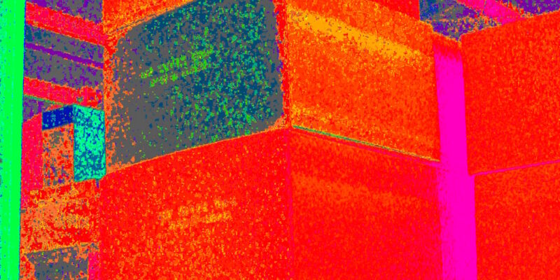 Manufakturen-Blog-PopArt-Projekt: Kuben, zinnoberrot (Foto: Wigmar Bressel) - basierend auf einem Foto im Lager der Matratzenmanufaktur Wulff Med Tec im Dithmarschener Fedderingen