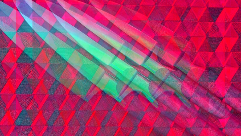 Manufakturen-Blog-PopArt-Projekt: Kochmesser, rot II (Foto: Wigmar Bressel) - basierend auf einem Foto von Messern der Serie 'Sarah Wiener' der Marke Pott (zugehörig zu Mono in Mettmann) auf einem Schneidebrett aus Hirnholz-Stücken von Chiemgauer Schneidebretter