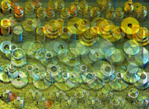 Manufakturen-Blog-PopArt-Projekt: Werkzeuge, golden (Foto: Wigmar Bressel) - basierend auf einem Foto von Werkzeugen in der Montage der Uhrenmanufaktur Tutima in Glashütte