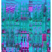 Manufakturen-Blog-PopArt-Projekt: Hochregallager III (Strandtuch), türkis (Foto: Wigmar Bressel) - basierend auf einem Foto im Lager der Matratzenmanufaktur Wulff Med Tec in Fedderingen - 'made in Dithmarschen'