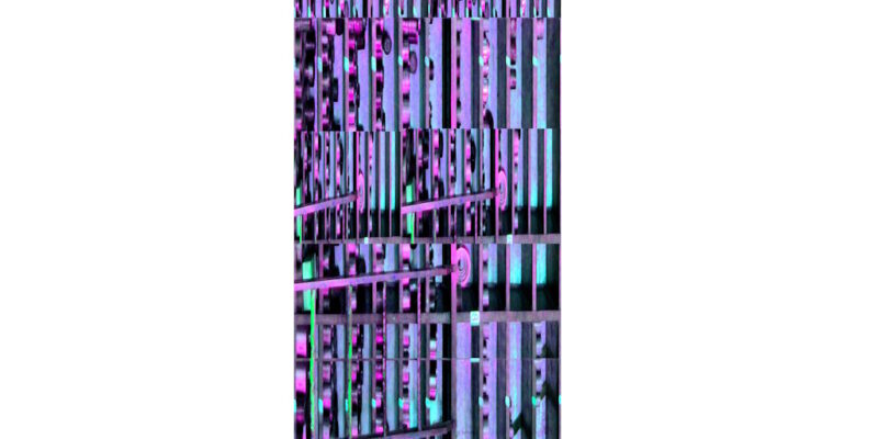 Manufakturen-Blog-PopArt-Projekt: Hochregallager VI, violett (Foto: Wigmar Bressel) - basierend auf einem Foto in der Produktion bei Deumer, der Manufaktur für Orden und Manschettenknöpfe in Lüdenscheid