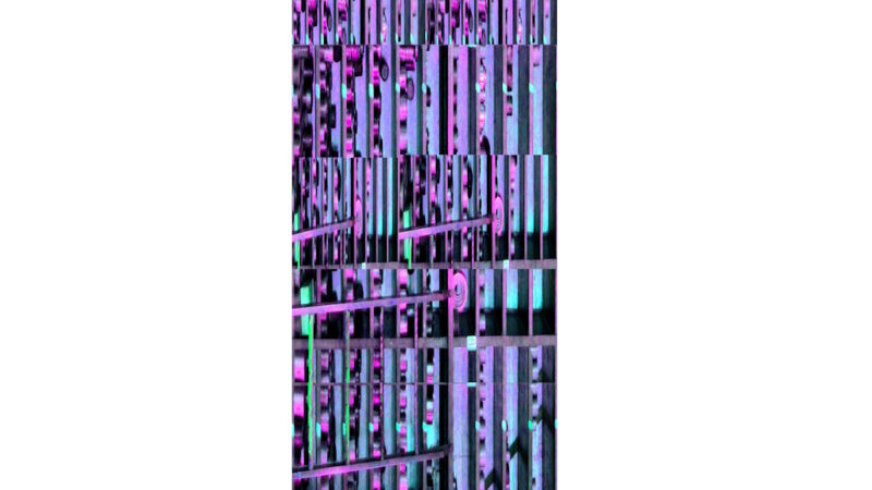 Manufakturen-Blog-PopArt-Projekt: Hochregallager VI, violett (Foto: Wigmar Bressel) - basierend auf einem Foto in der Produktion bei Deumer, der Manufaktur für Orden und Manschettenknöpfe in Lüdenscheid