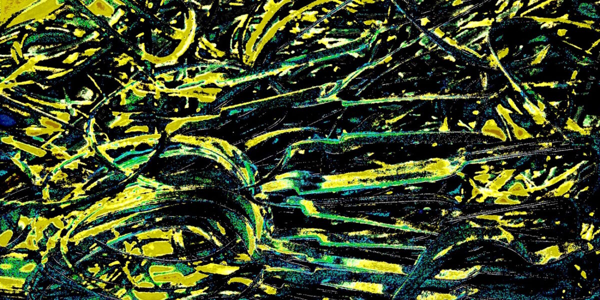 Manufakturen-Blog-PopArt-Projekt: Stanzreste, golden (Foto: Wigmar Bressel) - basierend auf einem Foto von sogenannten 'Schroten' in der Besteckmanufaktur von Koch & Bergfeld
