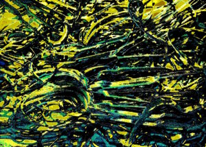 Manufakturen-Blog-PopArt-Projekt: Stanzreste, golden (Foto: Wigmar Bressel) - basierend auf einem Foto von sogenannten 'Schroten' in der Besteckmanufaktur von Koch & Bergfeld