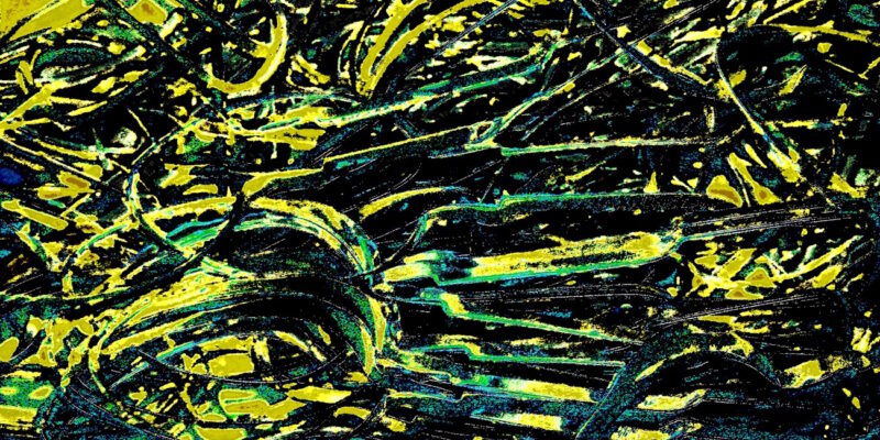 Manufakturen-Blog-PopArt-Projekt: Stanzreste, golden (Foto: Wigmar Bressel) - basierend auf einem Foto von sogenannten 'Schroten' in der Besteckmanufaktur von Koch & Bergfeld