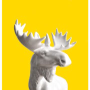 Manufakturen-Blog-PopArt-Projekt: Aus dem Tierreich III (Elch), goldgelb (Foto: Wigmar Bressel) - basierend auf dem Foto einer Porzellanplastik aus einer mir unbekannten Porzellanmanufaktur