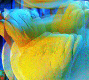 Manufakturen-Blog-PopArt-Projekt: Fischköppe I, gelb (Foto: Wigmar Bressel) - basierend auf einem Foto in der Produktion der Porzellanmanufaktur Reichenbach in Reichenbach in Thüringen