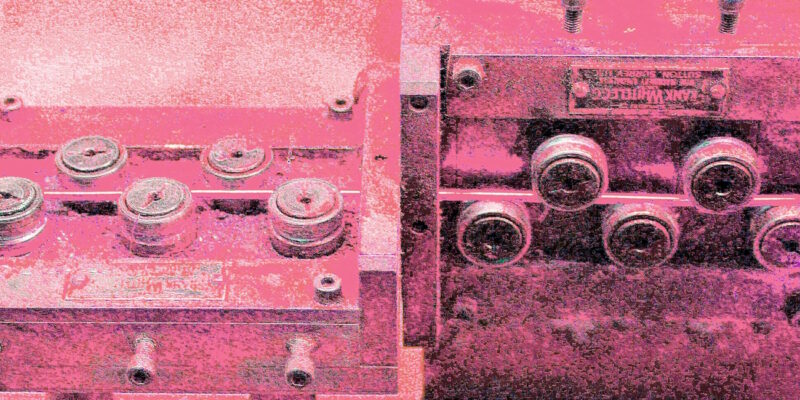 Manufakturen-Blog-PopArt-Projekt: Kupferdrahtzuschnitt, rosa I (Foto: Wigmar Bressel) - basierend auf einem Foto in der Produktion der Lampenschirmmanufaktur Urban in Arnsberg