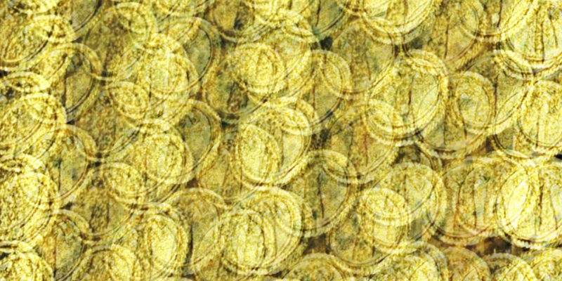 Manufakturen-Blog-PopArt-Projekt: Medaillen I, golden (Foto: Wigmar Bressel) - basierend auf einem Foto in der Produktion bei Deumer, der Manufaktur für Orden und Manschettenknöpfe in Lüdenscheid