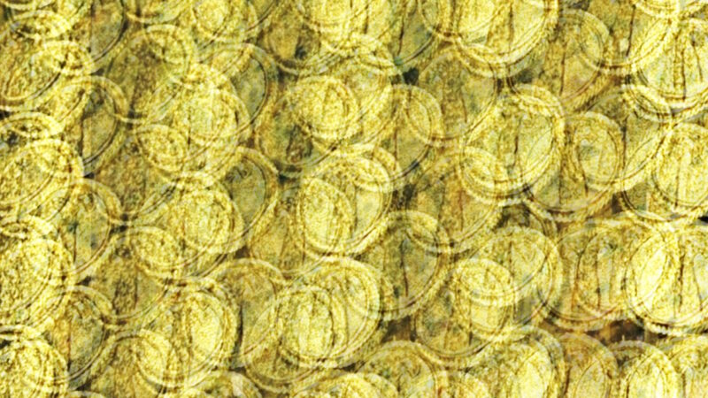 Manufakturen-Blog-PopArt-Projekt: Medaillen I, golden (Foto: Wigmar Bressel) - basierend auf einem Foto in der Produktion bei Deumer, der Manufaktur für Orden und Manschettenknöpfe in Lüdenscheid