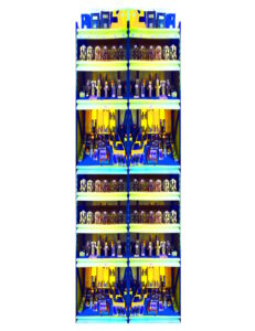 Manufakturen-Blog-PopArt-Projekt: Werkzeugregal II, gelb / blau (Foto: Wigmar Bressel) - basierend auf einem Foto im Werkzeuglager bei der Ankerstein GmbH, dem ältesten Systembaukasten-Hersteller der Welt, im thüringischen Rudolstadt