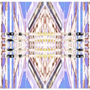 Manufakturen-Blog-PopArt-Projekt: Die Königliche Porzellan-Manufaktur VII (Nacht, fragmentiert), hellblau / rosa (Foto: Wigmar Bressel); basierend auf einer Collage nach einem Foto des KPM-Quartiers in der Wegelystraße in Berlin - nochmal "auf links gedreht".
