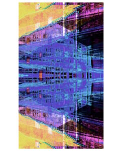 Manufakturen-Blog-PopArt-Projekt: Weimarer Porzellanmanufaktur VII (Produktion), fliederfarben (Foto: Wigmar Bressel) aus der Serie 'Spiegelungen' - basierend auf einem Foto der großen Produktionshalle von Weimar-Porzellan (1790 - 2018) in der Christian-Speck-Straße in Blankenhain